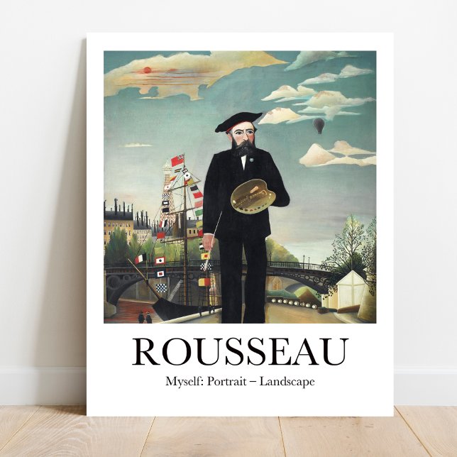 Myself: Portrait – Landscape by Henri Rousseau Poster (The Dreamy World of Rousseau: "Myself: Portrait-Landscape." High-quality poster)