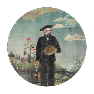 Myself: Portrait – Landscape, Henri Rousseau 1890 Cutting Board