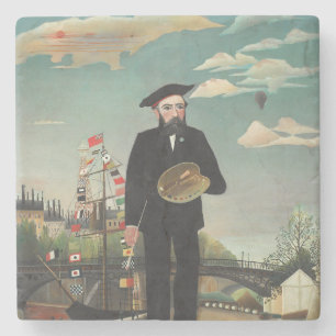 Myself: Portrait – Landscape, Henri Rousseau 1890 Stone Coaster