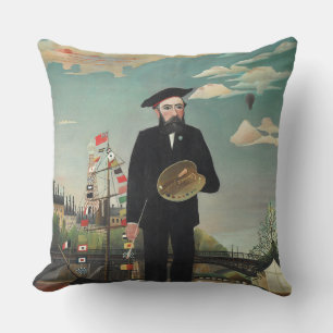 Myself: Portrait – Landscape, Henri Rousseau 1890 Throw Pillow