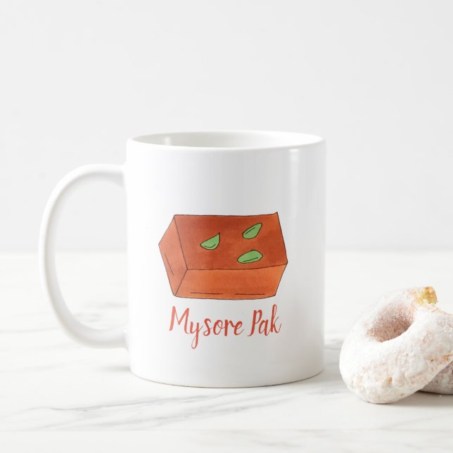 Mysore Pak Indian Sweet Bakery Pastry Chef Food Coffee Mug (With Donut)