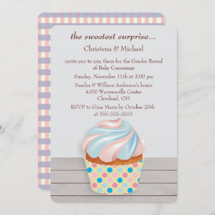 Mystère Cupcake Invitation à la révélation de genr