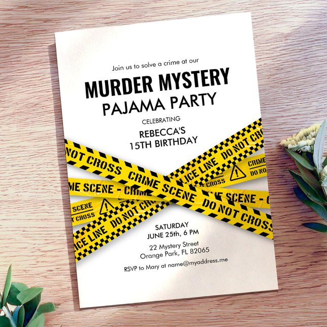 Mystère du Meurtre Pyjama Invitation à la fête d'a (Créateur téléchargé)