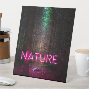 Mystère forêt d'épinette nature néon magenta signe