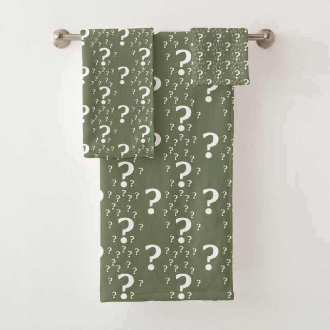 Mystère question marque énigme puzzle vert olive (En situation)