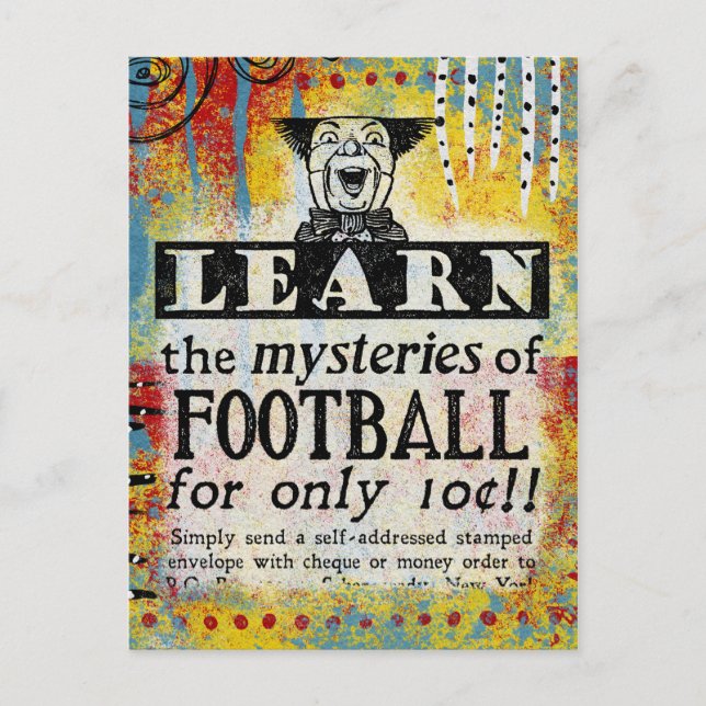 Mysteries of Football Postcard - Funny Vintage Ad (Front)