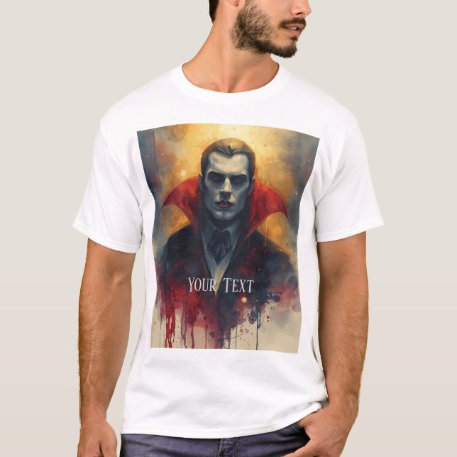 Mystérieux T-shirt Vampire Portrait Homme. (Devant)