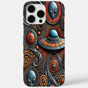 Mysterious Alien Craft in a Colourful Cosmic Desig iPhone 16 Pro Max Case
