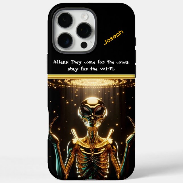Mysterious Alien Encounter in a Cosmic Light Show Case-Mate iPhone Case (Back)