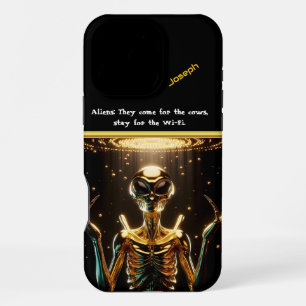 Mysterious Alien Encounter in a Cosmic Light Show iPhone 16 Pro Max Case