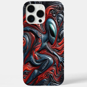 Mysterious Alien Figure in Vivid Cosmic Swirl iPhone 16 Pro Max Case