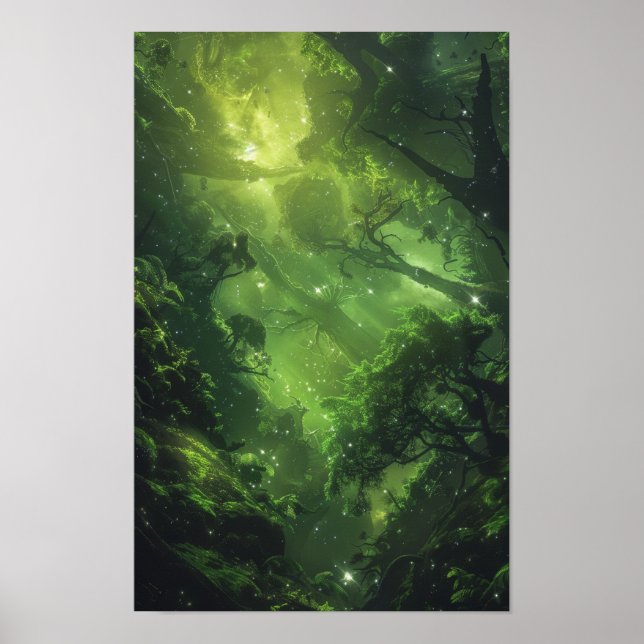 Mysterious Alien Forest Landscape Poster (Front)