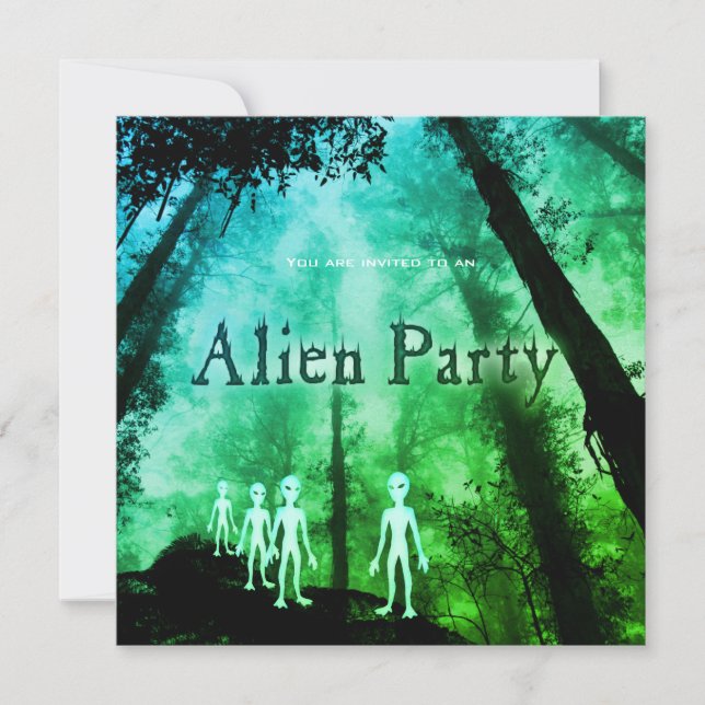 Mysterious Alien Party Invite  (Front)