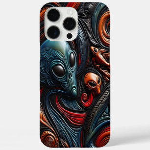 Mysterious Alien Presence in Vivid Cosmic Art iPhone 16 Pro Max Case