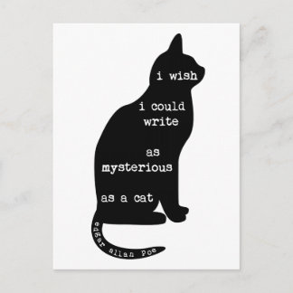 Mysterious as a Cat Edgar Allan Poe Quote Postcard