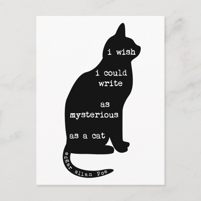 Mysterious as a Cat Edgar Allan Poe Quote Postcard (Front)