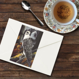 Mysterious Autumn Gothic Falcon Moonlit Ruins Sticker