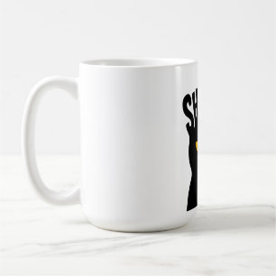Mysterious Black Cat Eyes Design Coffee Mug