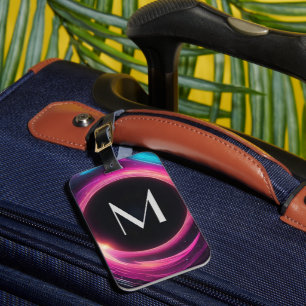 Mysterious Black Hole Trifold Wallet with Monogram Luggage Tag