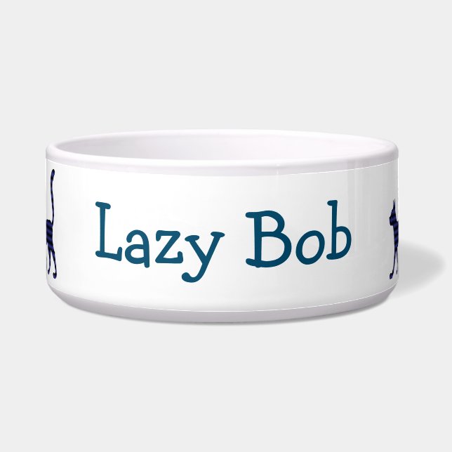 Mysterious Cat Bowl / Personalized Name (Front)