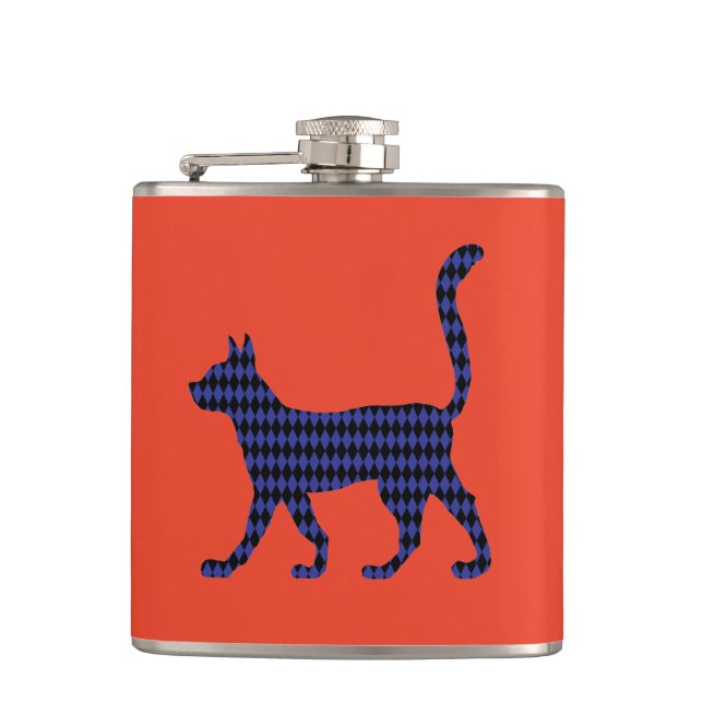 Mysterious Cat Hip Flask (Front)