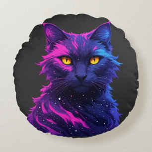 Mysterious Cat Round Pillow