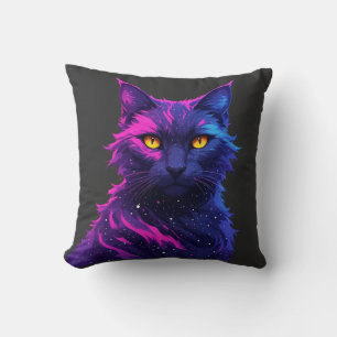 Mysterious Cat Throw Pillow