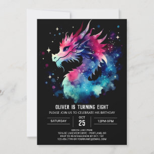 Mysterious Charming Dragon Birthday Invitation