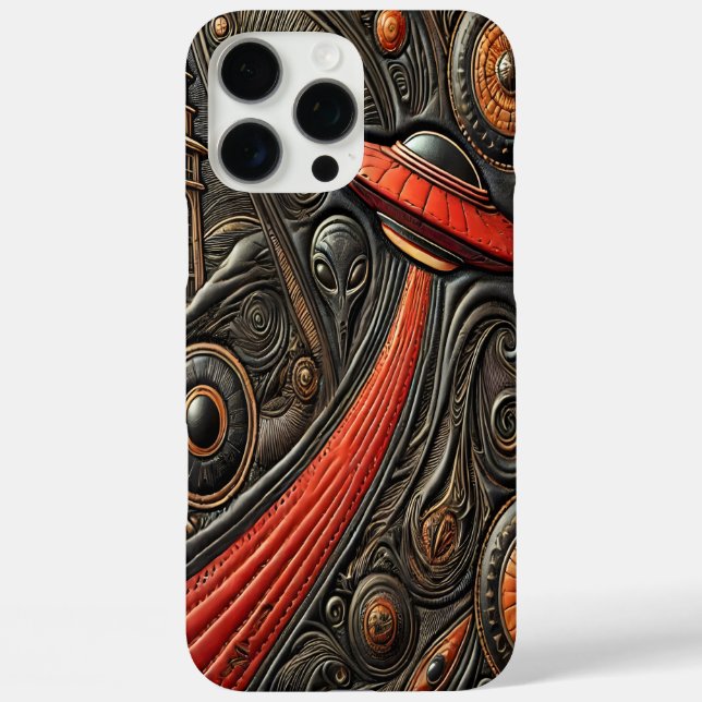 Mysterious Craft Descends Over an Ancient Tower Case-Mate iPhone Case (Back)