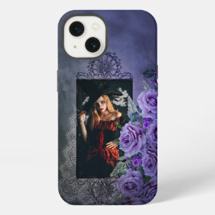 Mysterious Custom Purple Gothic: Lace, Roses iPhone 13 Case