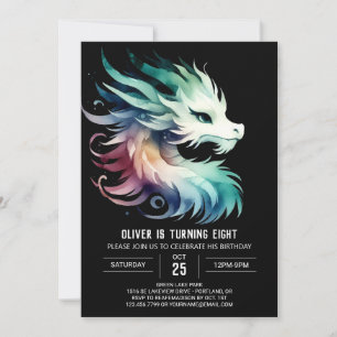 Mysterious Cute Dragon Birthday Invitation