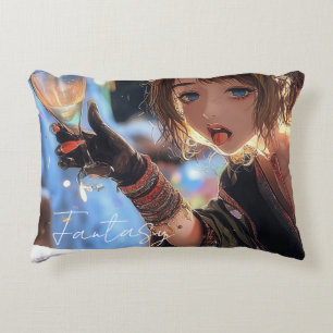 Mysterious Fantasy Girl - Gothic Art Aesthetic Accent Pillow