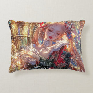 Mysterious Fantasy Girl - Gothic Art Aesthetic Accent Pillow