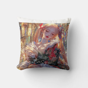 Mysterious Fantasy Girl - Gothic Art Aesthetic Throw Pillow