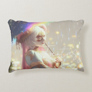 Mysterious Fantasy Girl - Ocean Art Aesthetic Accent Pillow
