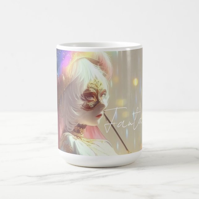 Mysterious Fantasy Girl - Ocean Art Aesthetic Coffee Mug (Center)