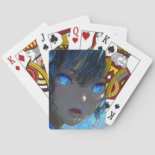 Mysterious Fantasy Girl - Ocean Art Aesthetic Playing Cards (Back)
