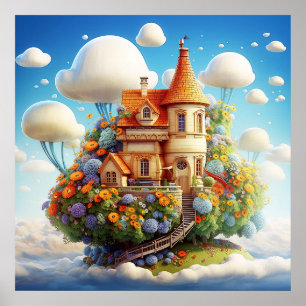 Mysterious Floral Surreal Nature Land Poster