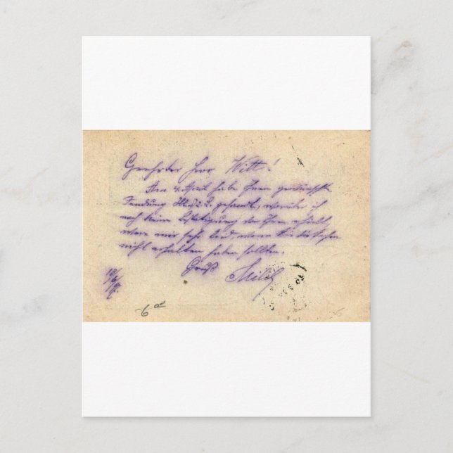 Mysterious handwriting - postal card mailed 1897 (Front)