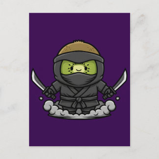 Mysterious Kage Kiwi Shadow Ninja Illustration Postcard
