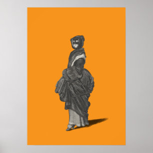 Mysterious masked woman by Wenceslaus Hollar Poster