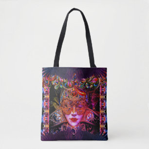 Mysterious masquerade ball beauty mask tote bag