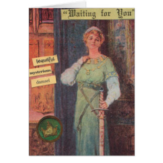 Mysterious Medieval Woman Blank Card