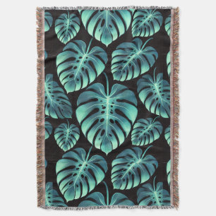 Mysterious Monstera Throw Blanket