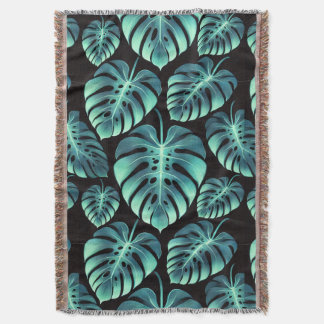 Mysterious Monstera Throw Blanket