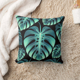 Mysterious Monstera Throw Pillow