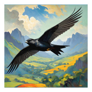 Mysterious Nomad: Colourful Swift Bird Portait  Photo Print