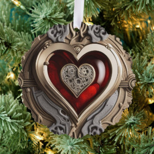 Mysterious Ornament with a red heart   Card