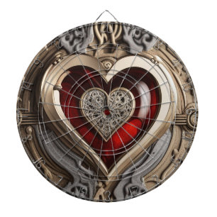 Mysterious Ornament with a red heart   Dartboard