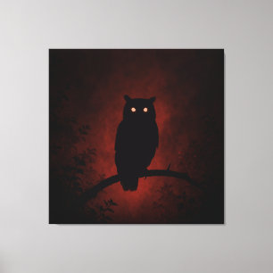 Mysterious Owl in the Night Canvas Print